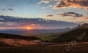 Sunset over the Swartland from Kardoesie campsite